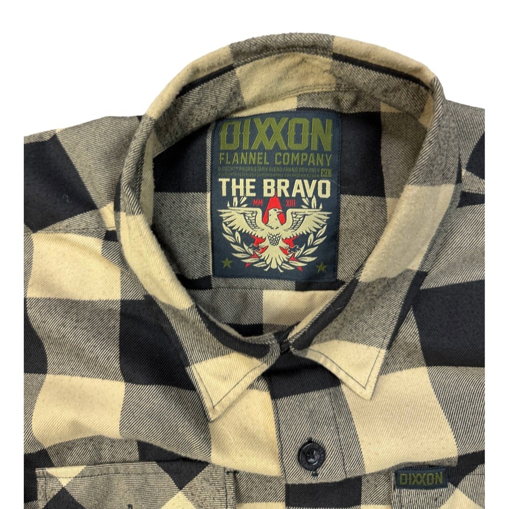 Dixxon Flannel Mens The Bravo Long Sleeve Black Yellow Button Up Plaid Shirt XL - Picture 3 of 4